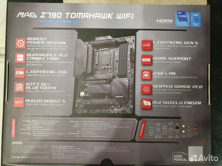 Материнская плата ddr5 msi mag z790 tomahawk