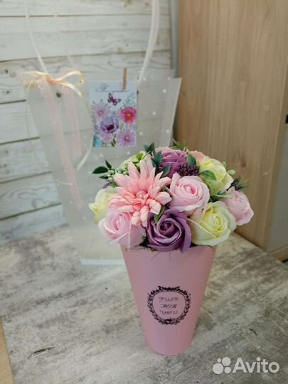 Букет роз из мыла