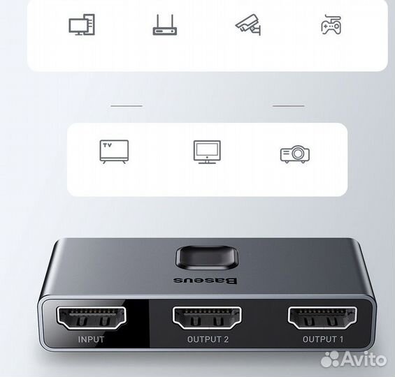 Адаптер Baseus Matrix hdmi Switcher Серый Новый