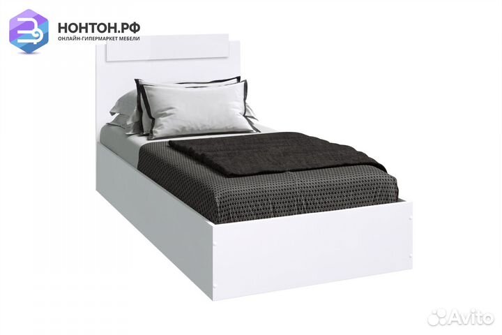 Кровать Эко белый гладкий