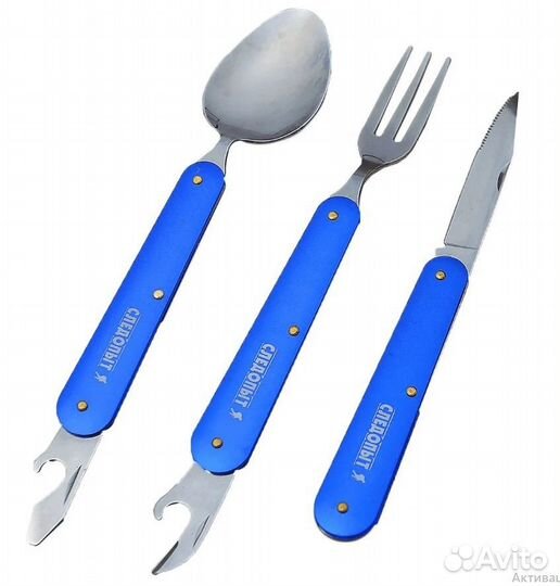 Набор складных столовых приборов Следопыт, в чехле