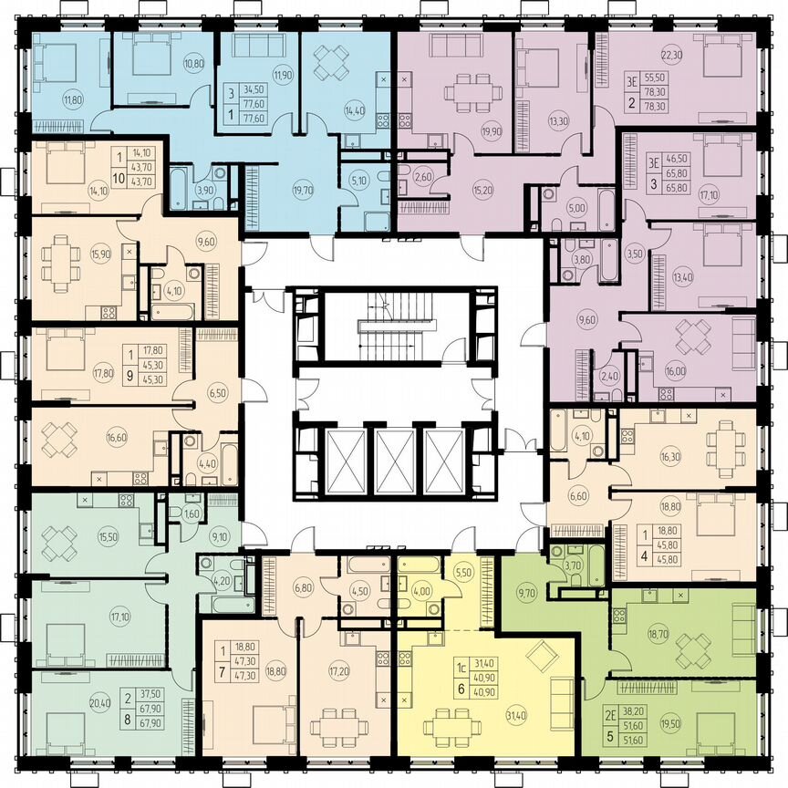 1-к. квартира, 45,8 м², 11/18 эт.