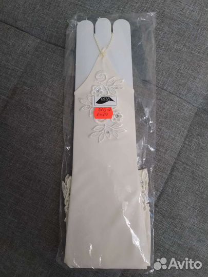 Митенки свадебные айвори