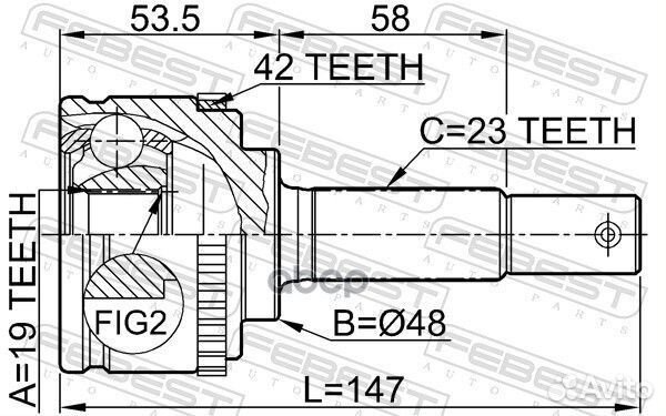 Шрус наружный 19X48X23 0210043A42 Febest