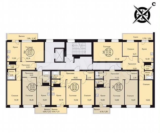 2-к. квартира, 60 м², 2/9 эт.