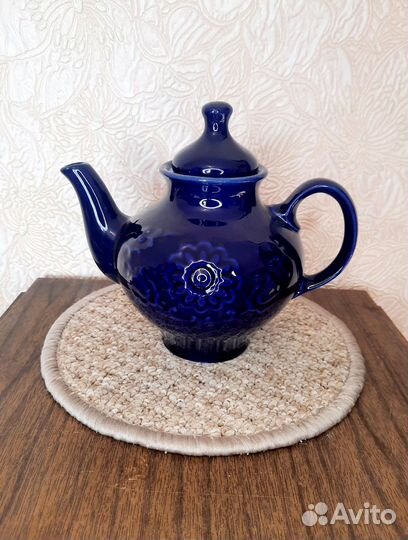 Чайник заварочный кобальт фаянсовый, СССР