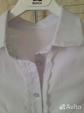 Рубашка белая стрейч на рост 140-158