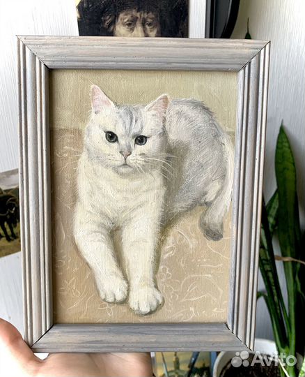 Картина маслом на заказ портрет кота или собаки