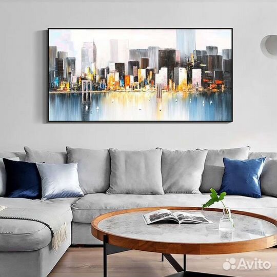 Картина маслом город