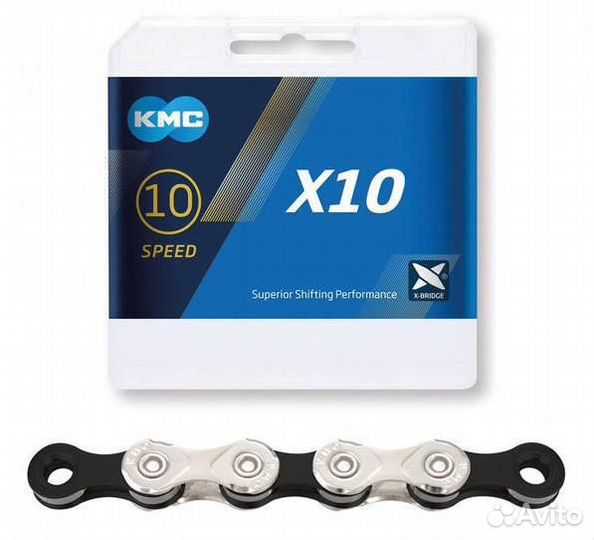 Цепь скоростная KMC X-10 116 зв. с замком 10 скор