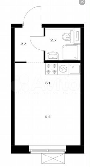 Квартира-студия, 19,6 м², 12/16 эт.