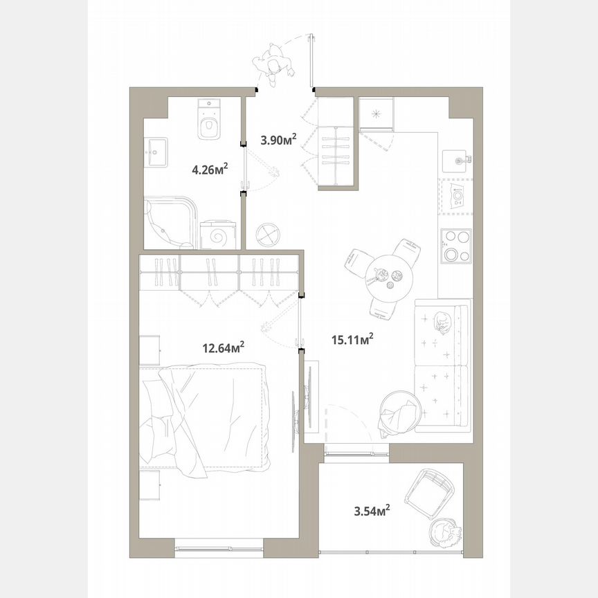 1-к. квартира, 37,7 м², 4/12 эт.