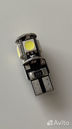 Автолампа светодиодная T10 w5w, 12в