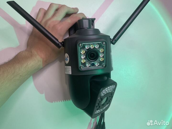Камера видеонаблюдения с симкартой 4g 2 объектива