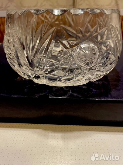 Конфетница чешская. Хрусталь. Винтаж
