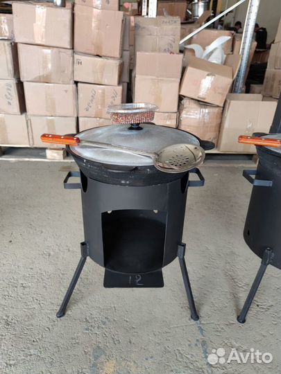 Печь под казан на 12 литров, металл 2 мм