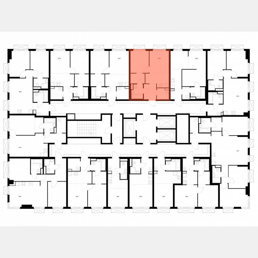 1-к. квартира, 37,6 м², 17/20 эт.