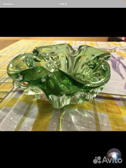 Вазочка ретро цветное стекло