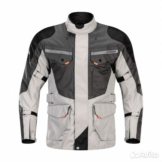 Мотокуртка туристическая Lyschy Ly903 серо-белая