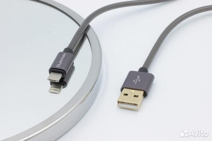 Кабель Qumann 2в1 Lightning и microUSB 1м 2,4А мет