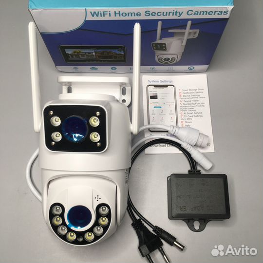 Камера IP, 4MP, Wi-Fi, 2 объектива, Поворотная