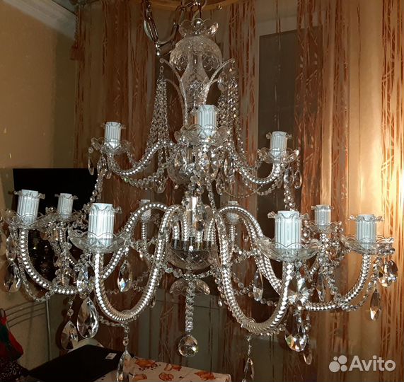 Люстра 12 рожковая и два бра (никель) Новые