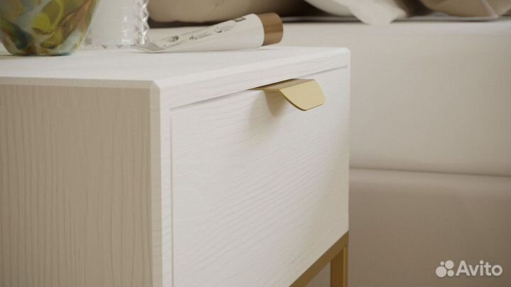 Прикроватная тумба Калифорния Дрим Ясень браш белы