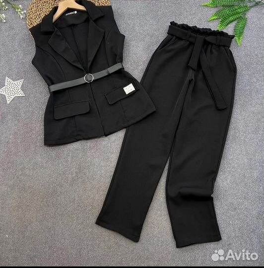 Школьный костюм с брюками рост 134