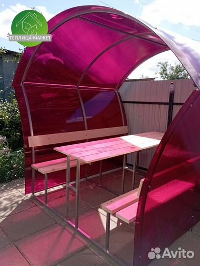 Беседка садовая со столом и лавочками