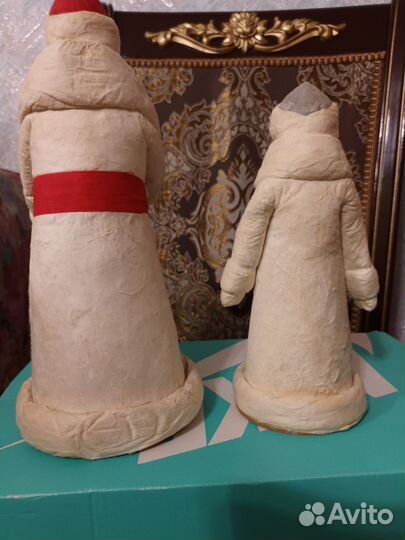 Дед Мороз и Снегурочка папье маше СССР