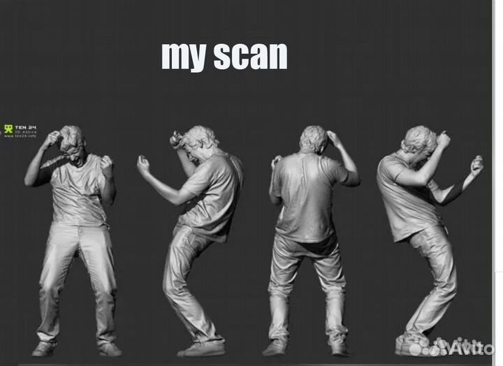 3D сканер, сканирование, фрезеровка копии роботом