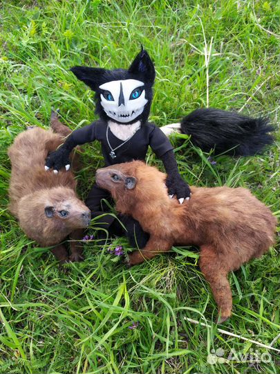 Капибара рыжая в смешанной технике