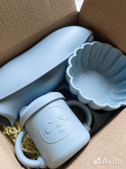 Набор силиконовой посуды детский новый