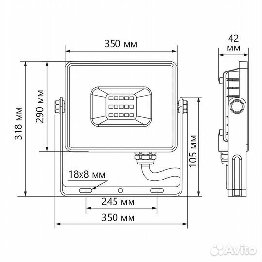 Светодиодный прожектор Feron LL-924 IP65 200W 6400