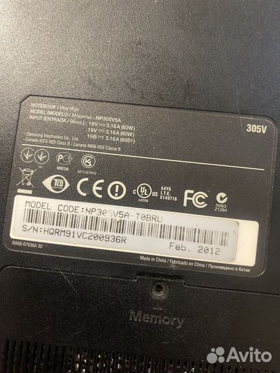 Ноутбук самсунг NP3O5VSA