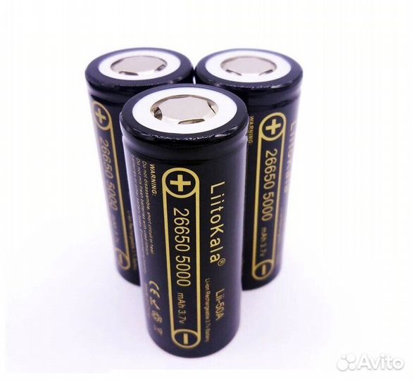 Аккумулятор Liitokala Li-ion 26650 5000 mAh, 3.7V