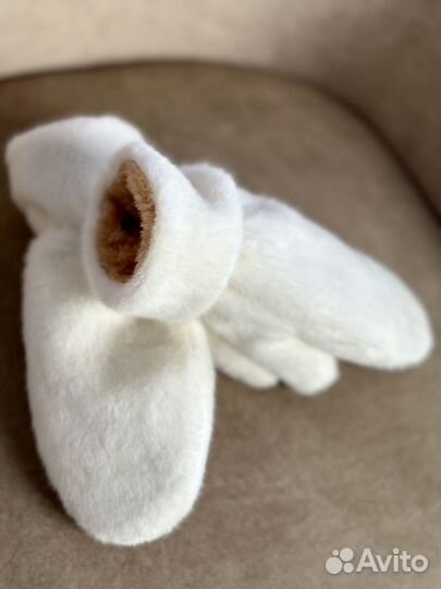 Варежки эко мех под норку