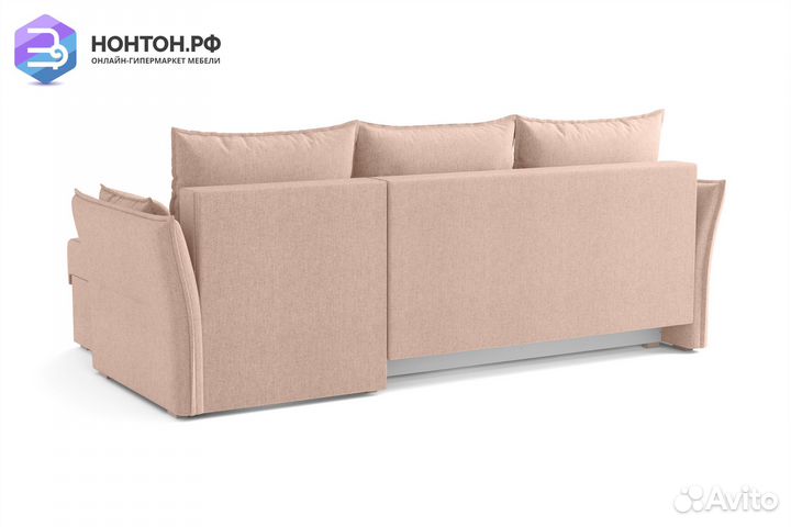 Диван угловой еврокнижка Бруклин бежевый