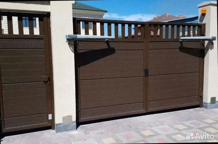Ворота с калиткой распашные