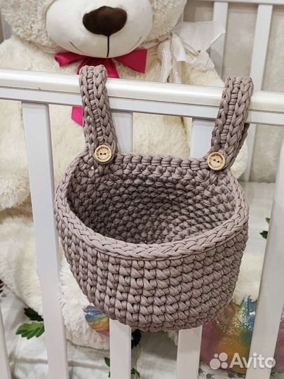 Корзина для игрушек, кармашки на кроватку