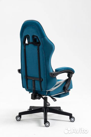 Игровое кресло EC синее-серое без подставки