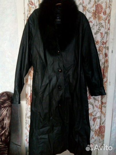 Кожанное пальто