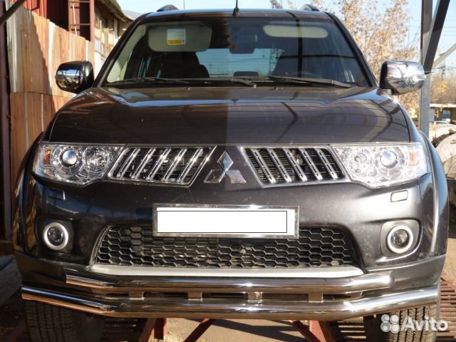 Передняя дуга нержавейка пороги Паджеро Спорт2