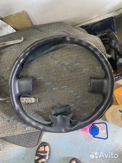 Кожаная оплетка руля Honda Fit