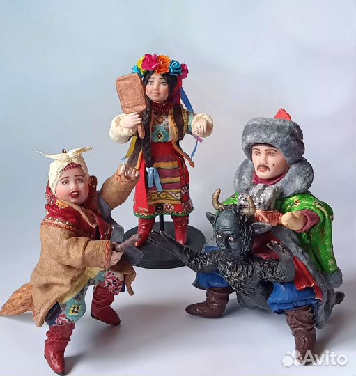 Набор игрушек на ёлку из ваты