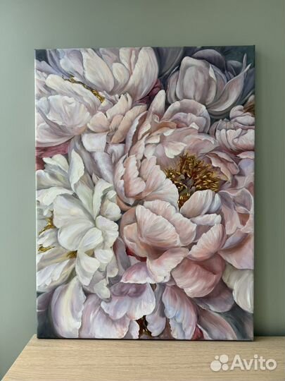 Картина маслом Пионы