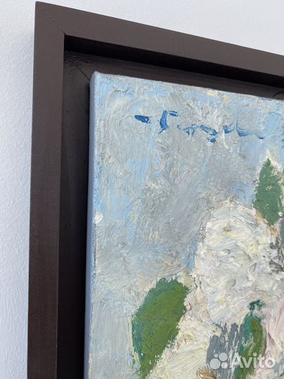 Картина маслом на холсте Белая сирень