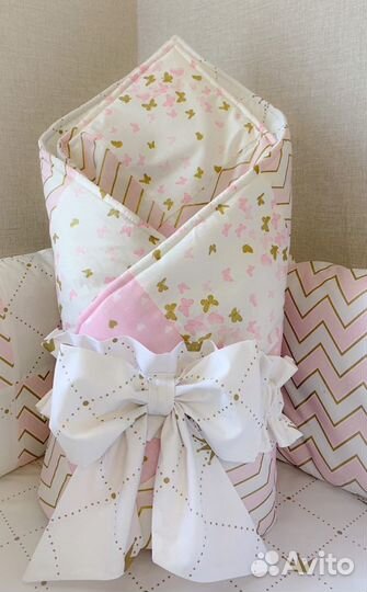 Конверт одеяло на выписку для девочки