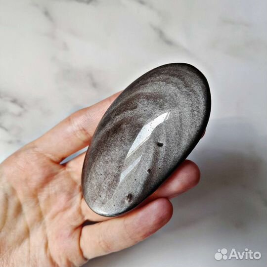 Обсидиан серебристый (крупная галька)
