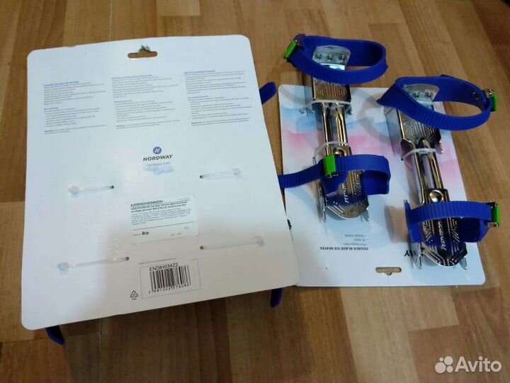 Коньки двухполозные детские новые синие